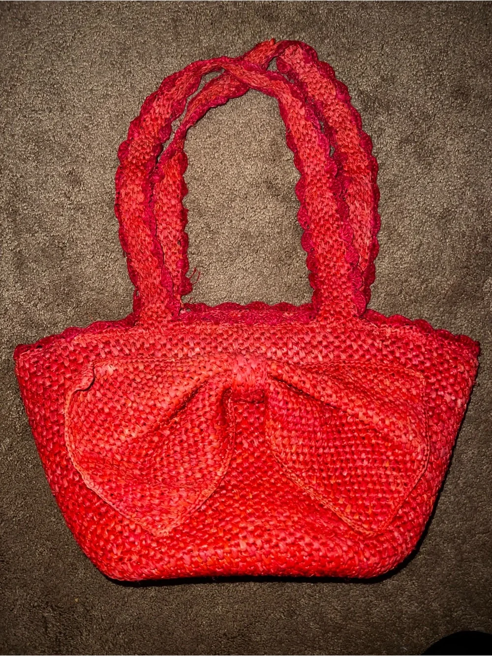 kate spade Red Woven Bow Shoulder Bag